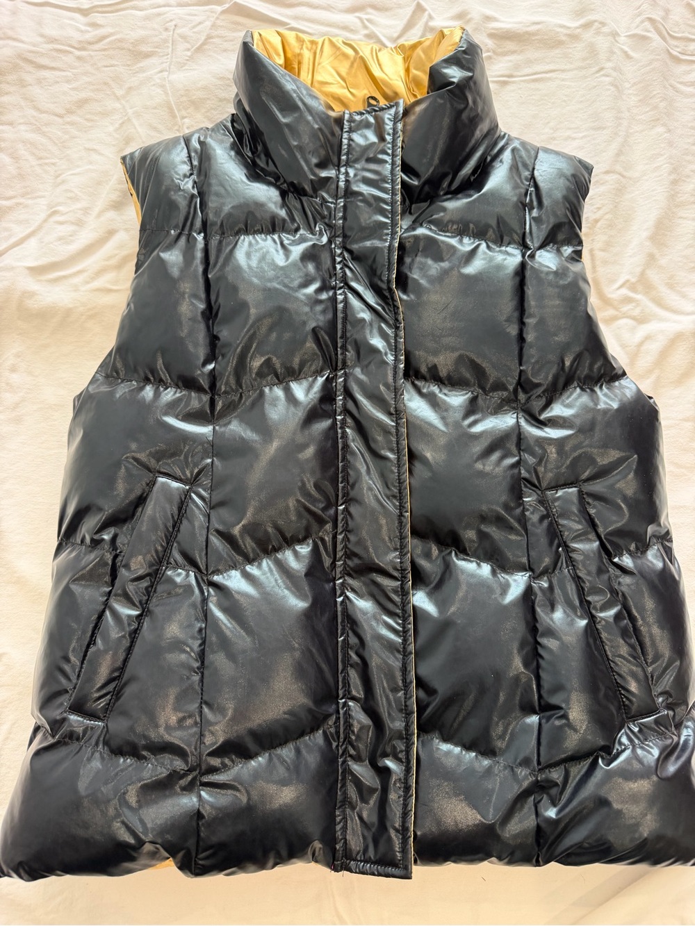 Generation Love Black Puffer Vest with Yellow Lining